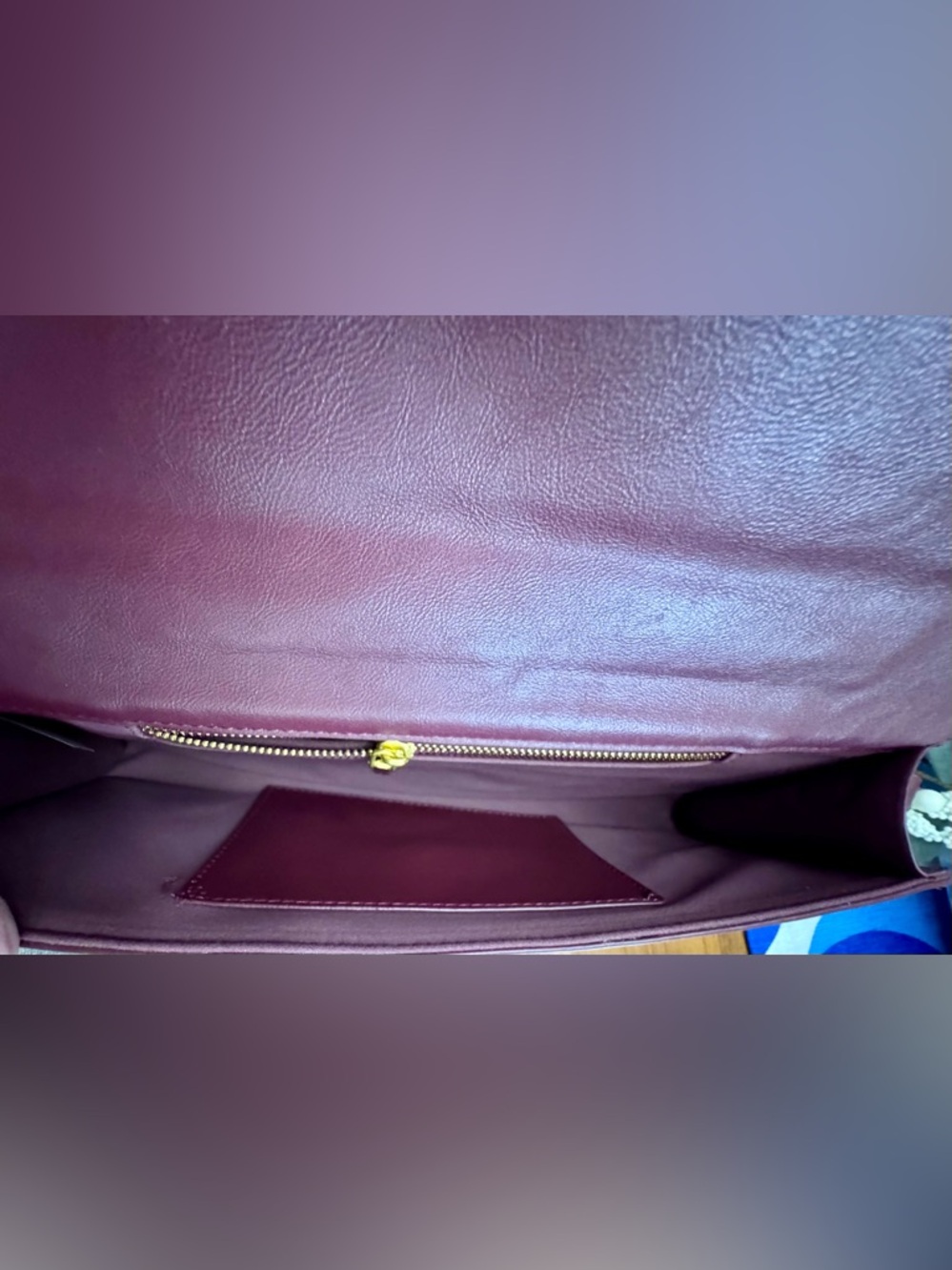 Burgundy Woven Leather Clutch- Designer Style - Picture 3 of 4